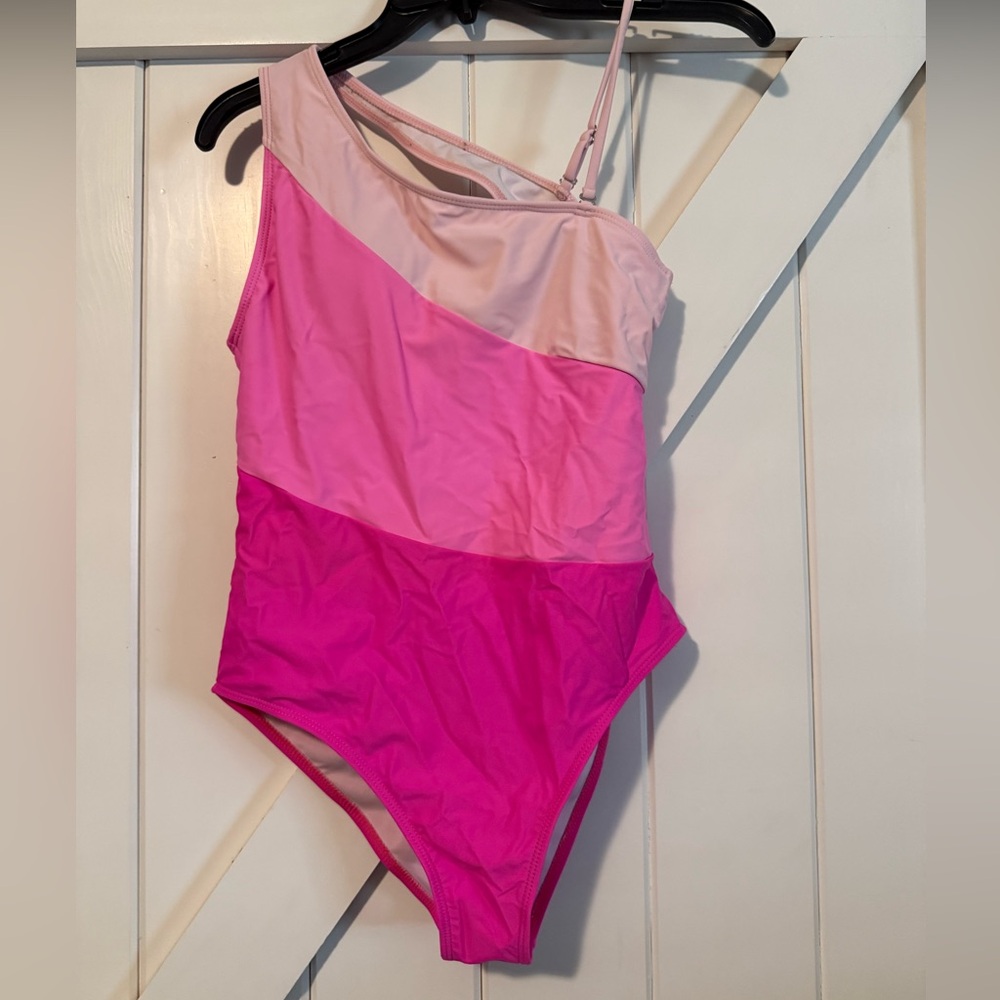 Pink Colorblock One Piece Swimsuit